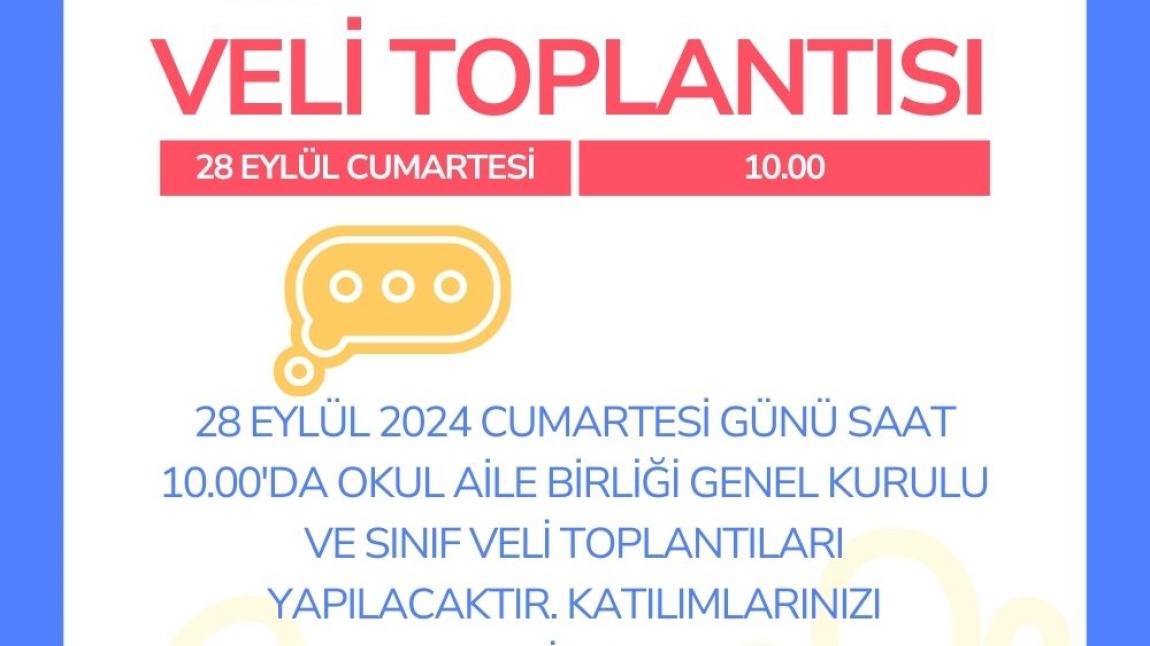 Veli Toplantımıza Davetlisiniz.